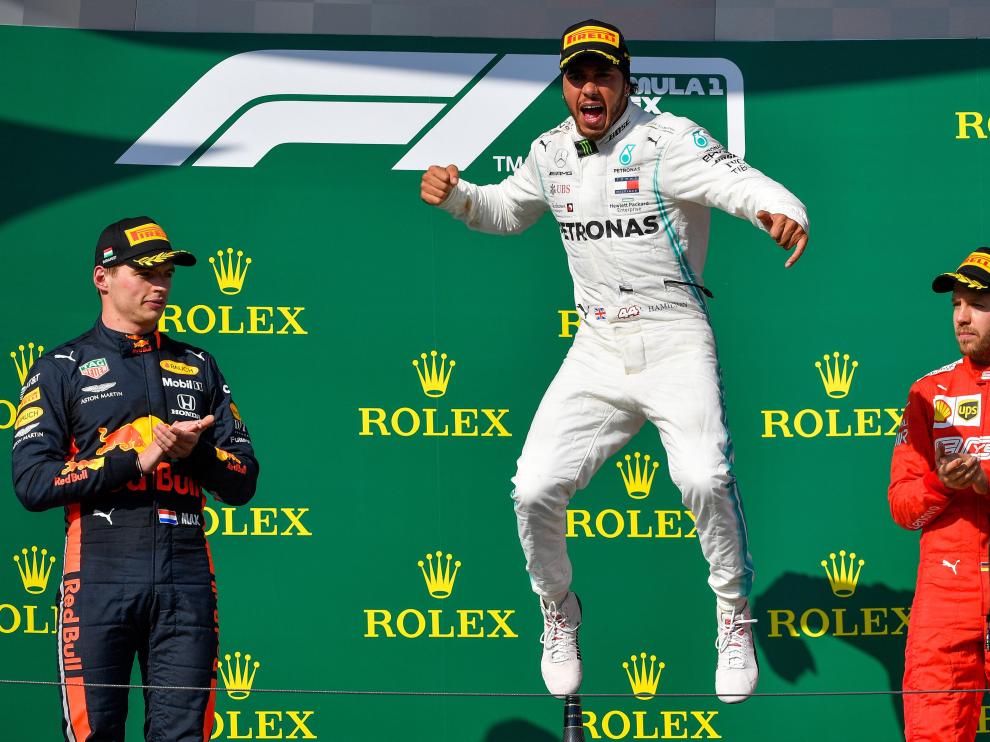 Hamilton tras ganar el Gran Premio de Hungría.