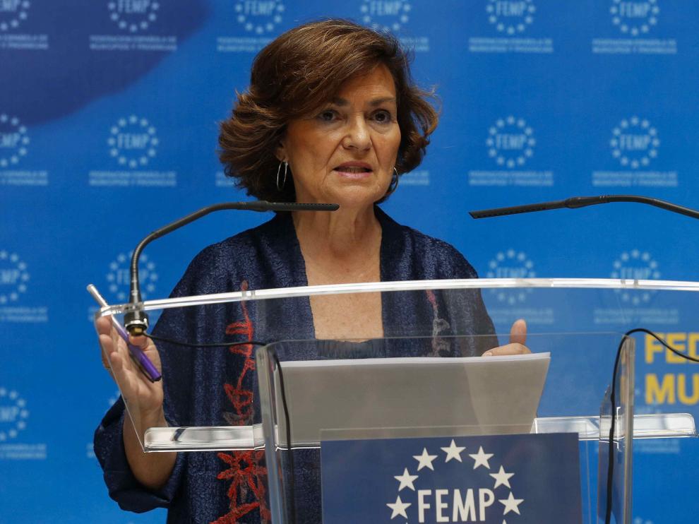 La vicepresidenta del Gobierno y ministra de Igualdad en funciones, Carmen Calvo.