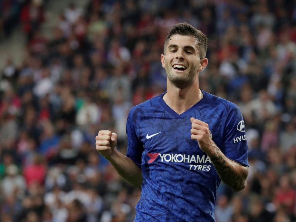 Christian Pulisic celebra un tanto en pretemporada.