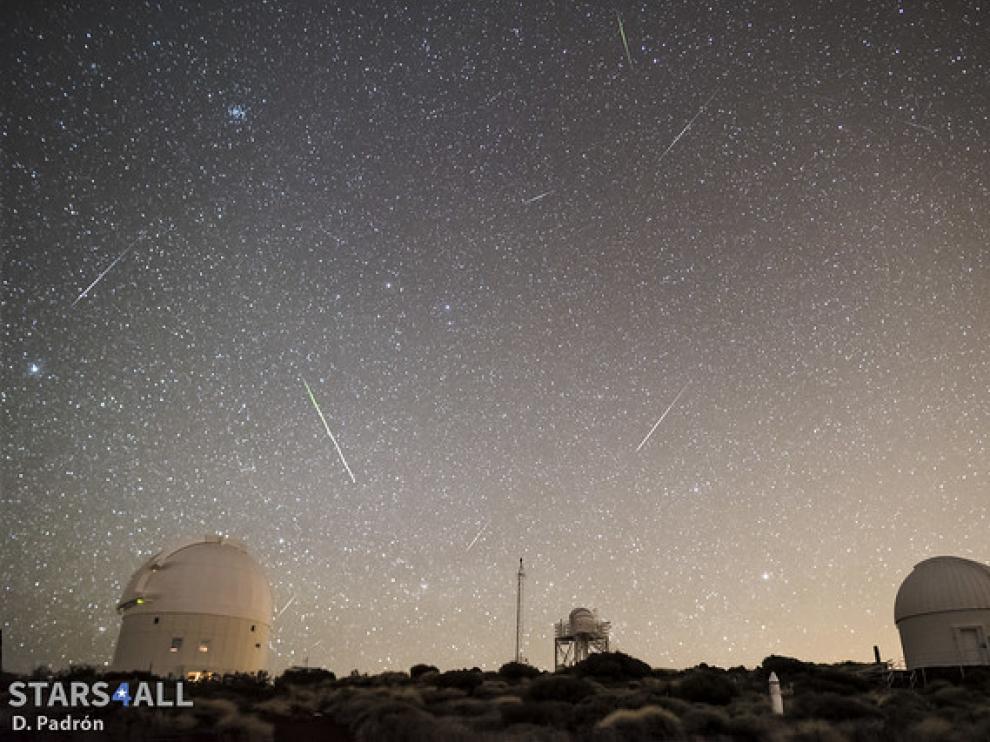 Meteoros registrados en el Observatorio del Teide (IAC) durante una lluvia de estrellas