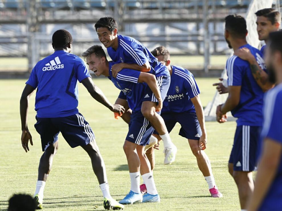 Entrenamiento en la Ciudad Deportiva del Real Zaragoza, viernes 9 de Agosto.
