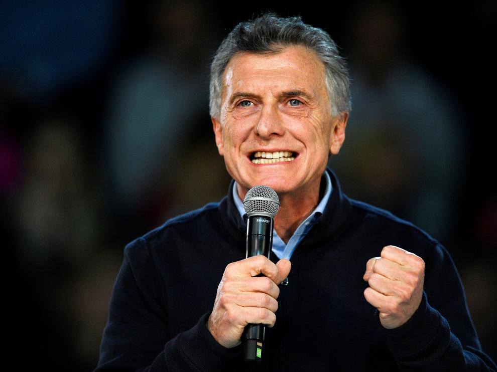 Mauricio Macri en un acto de campaña en Buenos Aires
