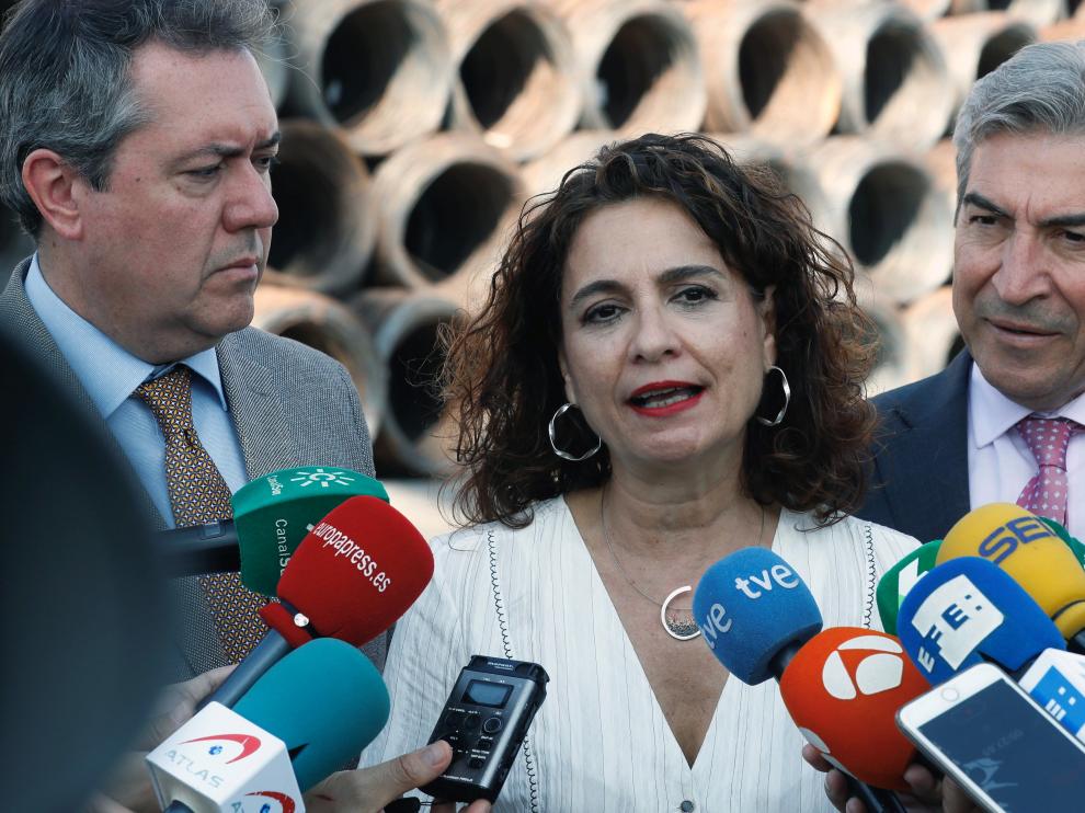 La ministra María Jesús Montero, en declaraciones este martes a los medios.