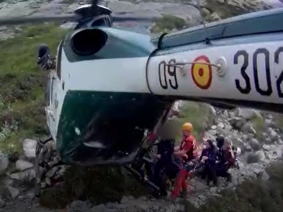 Imagen del rescate realizado en la zona del Aneto esta semana.