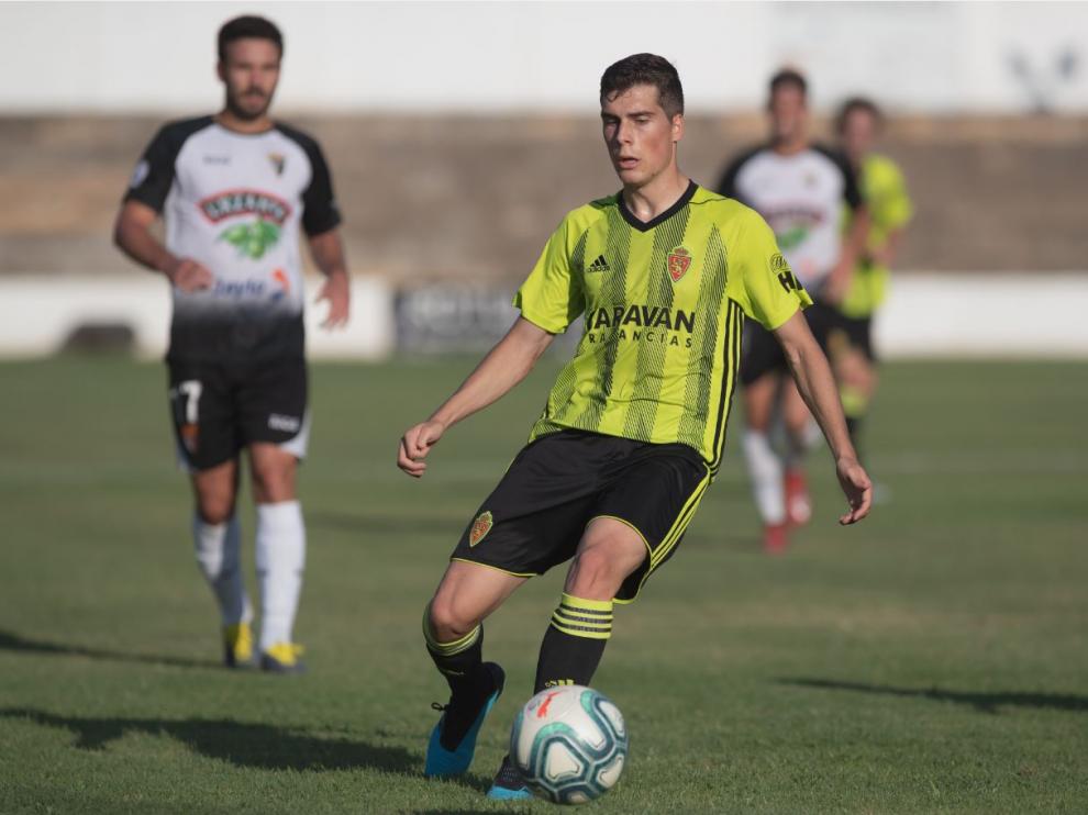 Soro, en el último partido disputado por el Real Zaragoza, el pasado sábado en Tudela como cierre de la pretemporada ante el CD Tudelano.