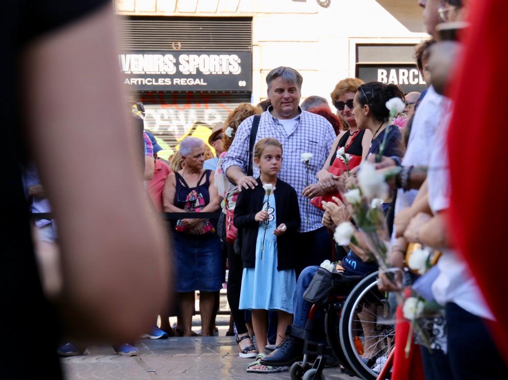 Homenaje en Barcelona a las víctimas del atentado del 17A en Las Ramblas.