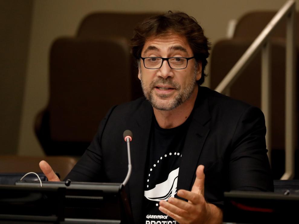 New York (United States), 19/08/2019.- Spanish actor Javier Bardem speaks at special event for a strong Global Ocean Treaty at United Nations headquarters in New York, New York, USA, 19 August 2019. (Estados Unidos, Nueva York) EFE/EPA/PETER FOLEY Javier Bardem speaks at the UN headquarters