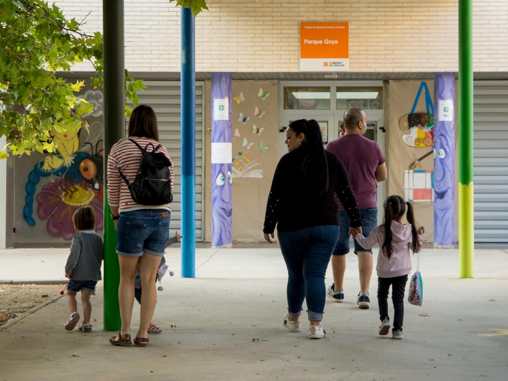 Inicio del curso en el CEIP Parque Goya, uno de los que cuentan con aula de dos años.