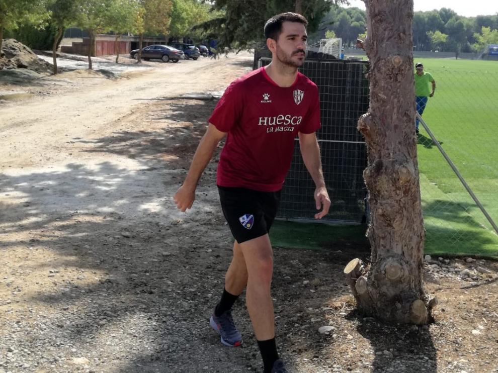 Pablo Insua, tras el entrenamiento matinal de este jueves en el IES Pirámide.