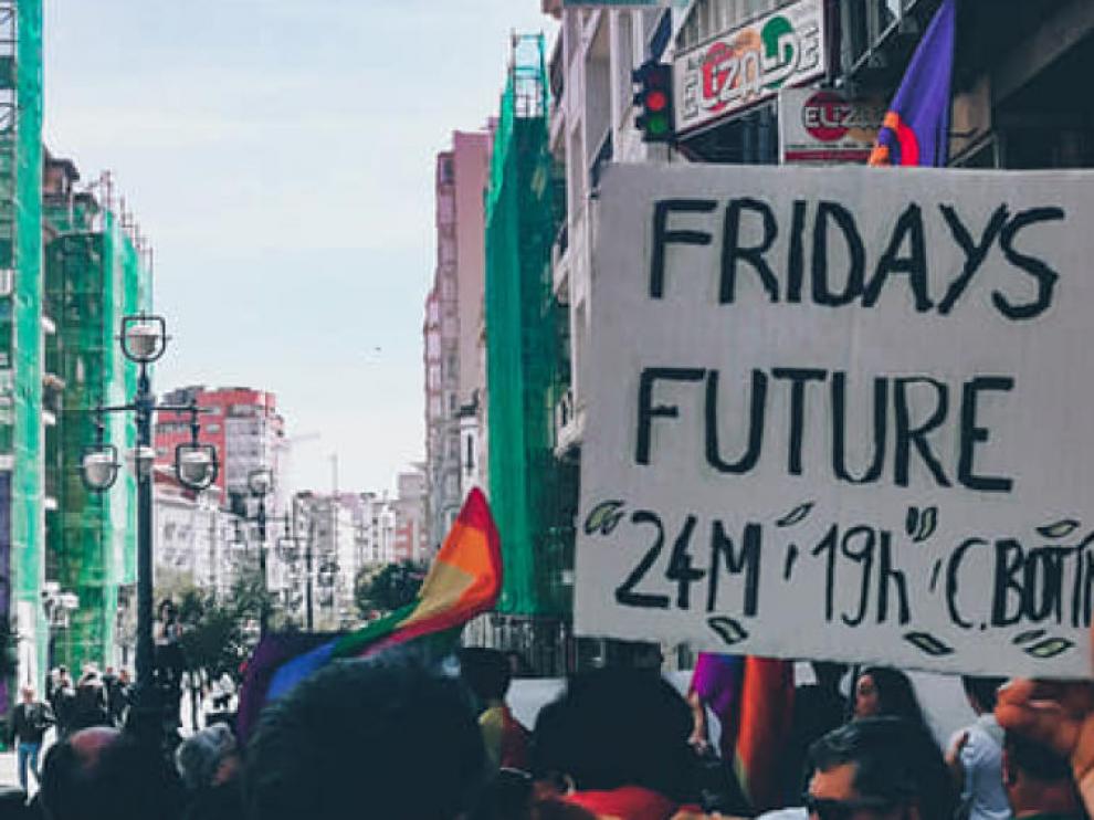 Concentración del pasado viernes de Fridays for future Cantabria.