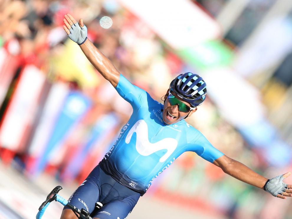 Nairo Quintana en la segunda etapa de la Vuelta a España.