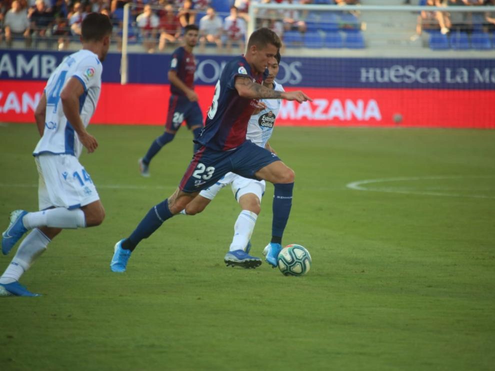 Daniel Raba, en el partido contra el Deportivo