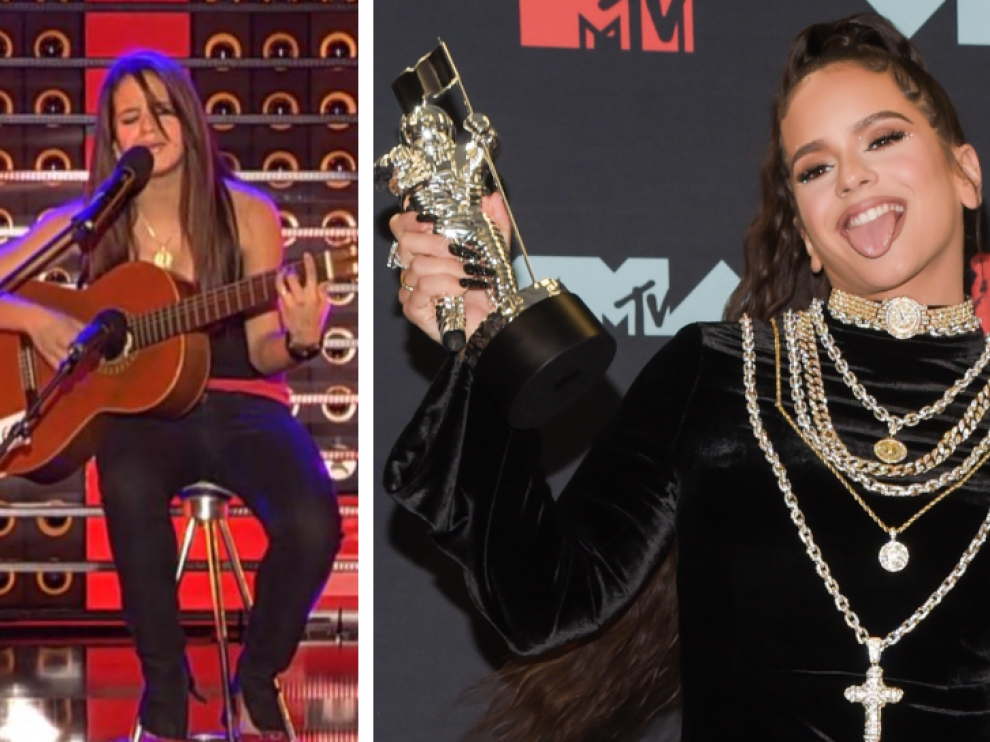Rosalía, hace años en el programa 'Tú si que vales' y en la reciente gala de los MTV Video Music Award