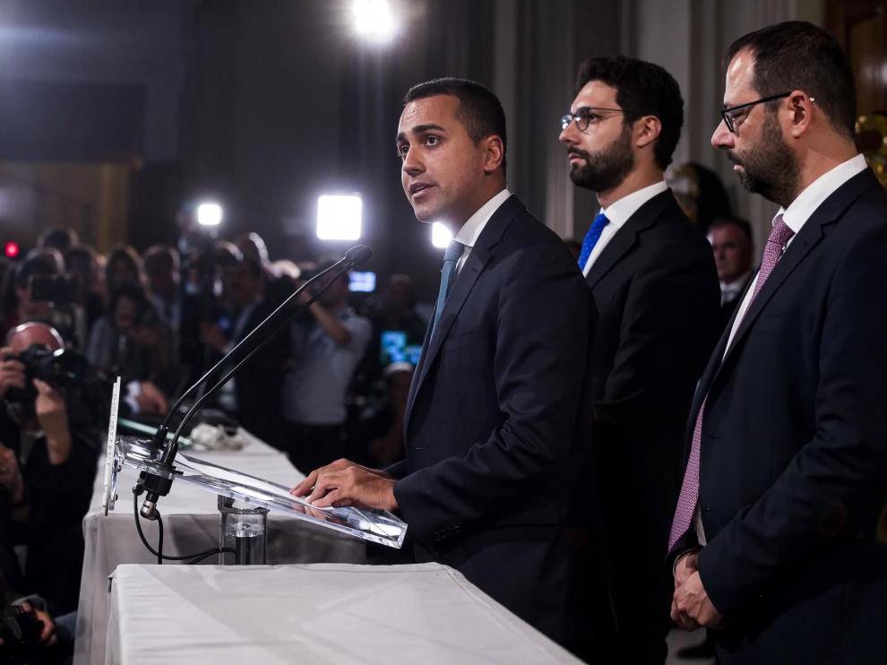 El líder del M5S, Luigi Di Maio, tras su encuentro con el presidente de la República en el palacio del Quirinal.