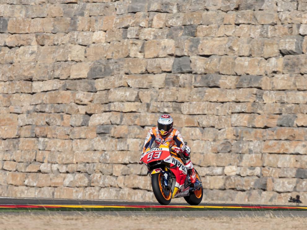 Marc Márquez, en el trazado alcañizano de Motorland durante la edición de 2016.