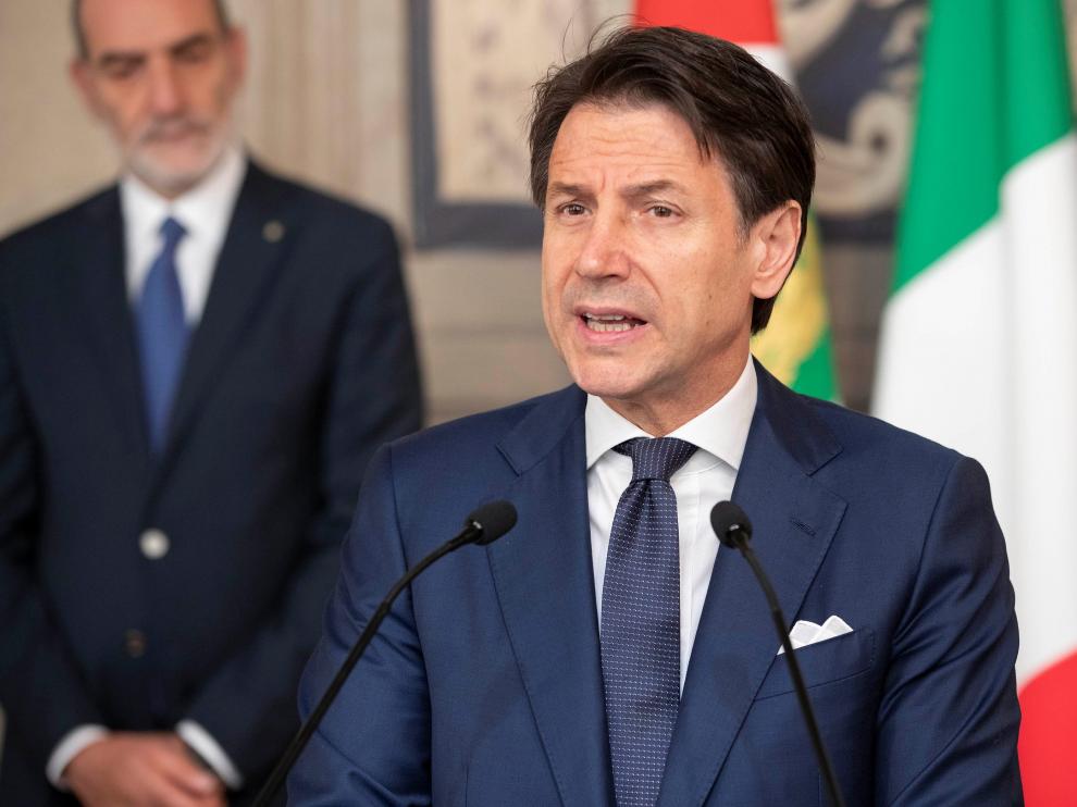 El primer ministro Giuseppe Conte comparece tras reunirse con el presidente de Italia.