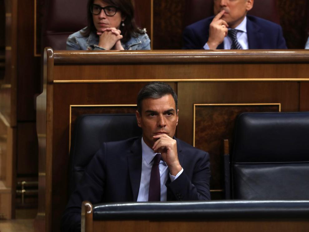 Pedro Sánchez, este jueves, en el Congreso.