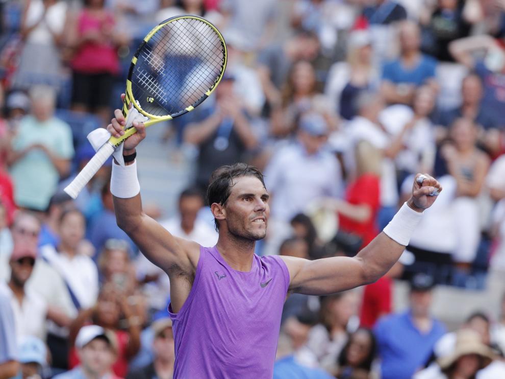 Rafa Nadal celebra la victoria ante el surcoreano Hyeon Chung