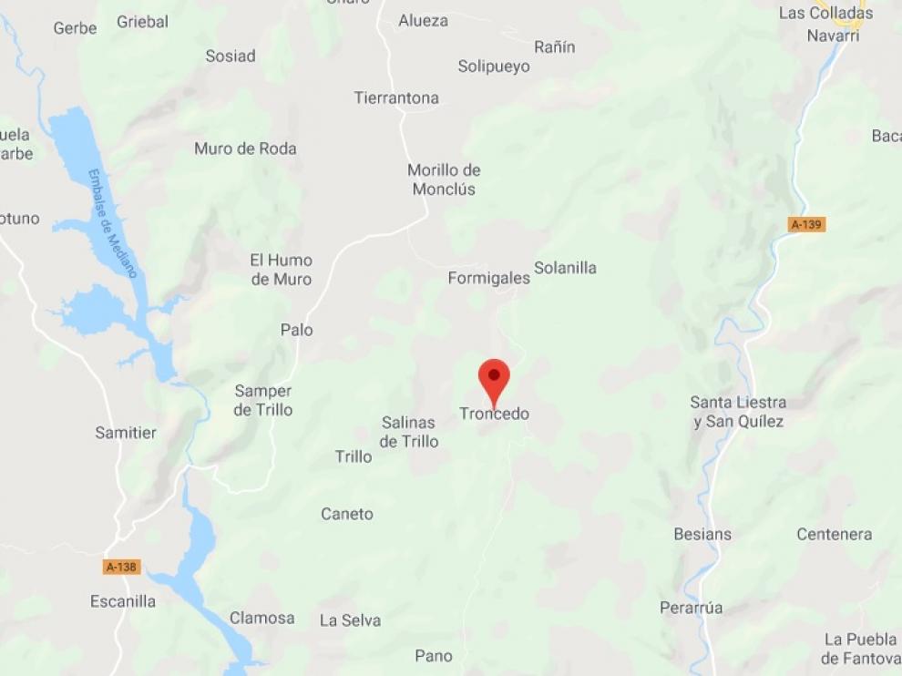 Lugar donde ha aparecido muerto el cazador, en el pueblo de Troncedo.