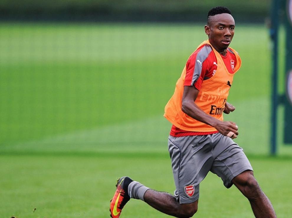Kelechi Nwakali, en un entrenamiento con el Arsenal.