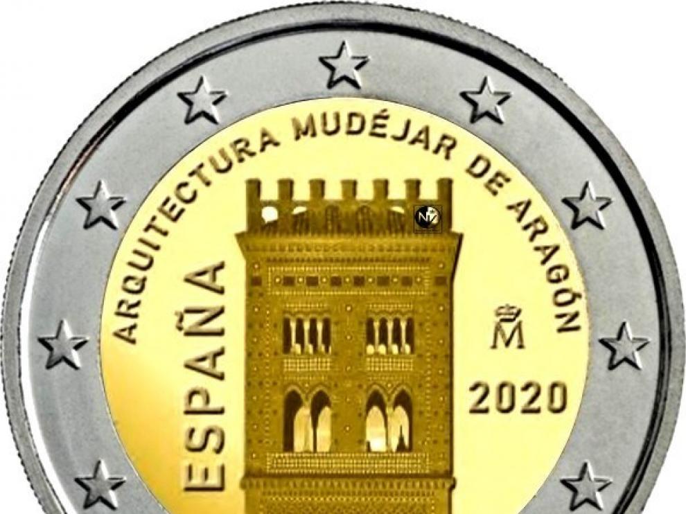 Moneda de dos euros mudéjar.
