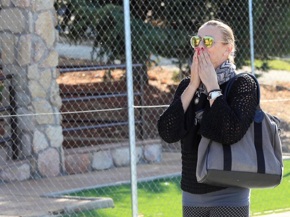 Coral Bistuer, a su llegada al tanatorio de Cercedilla para despedir a Blanca Fernández Ochoa.