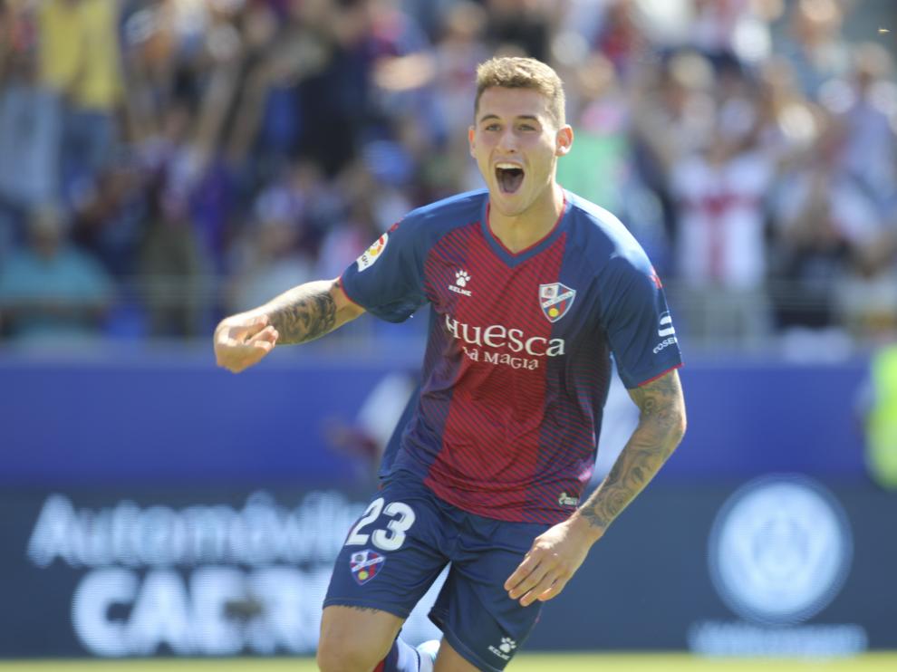 Dani Raba celebra su gol ante el Sporting.