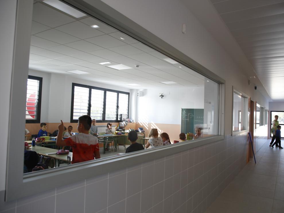 Una de las aulas del nuevo colegio Cervantes de Pedrola.