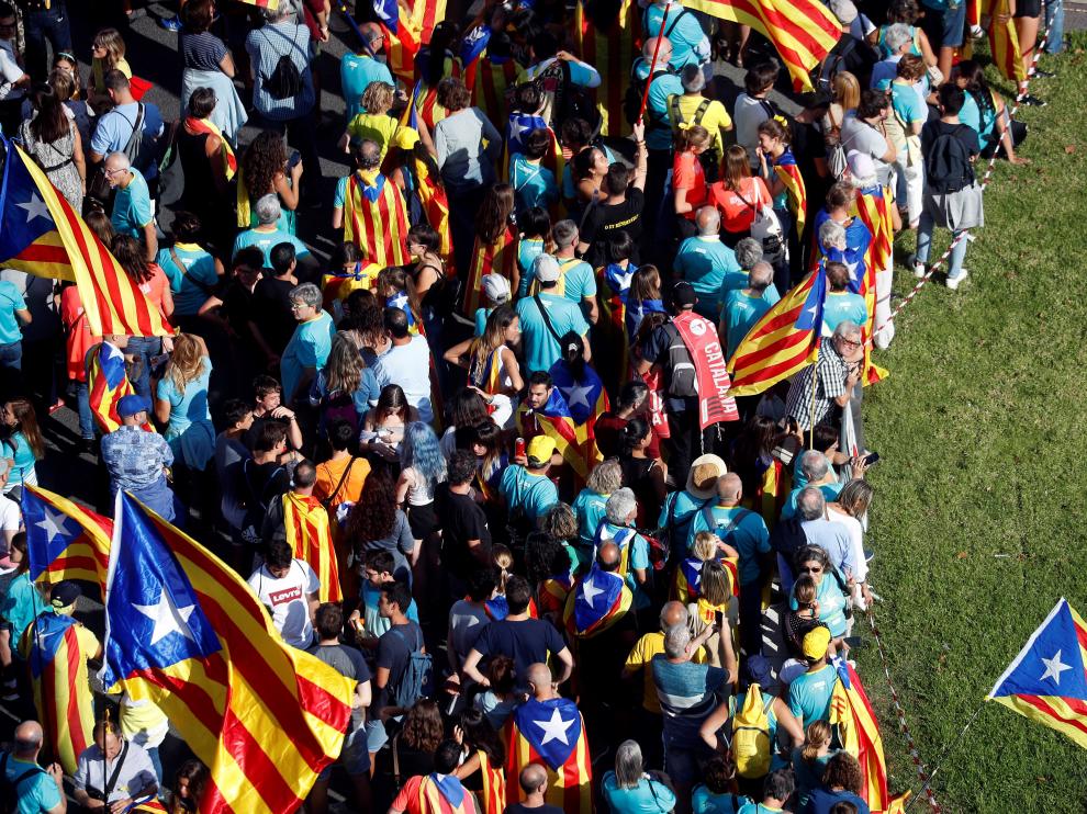 Las esteladas toman las calles en la Diada.