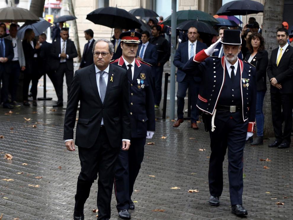 Quim Torra durante los actos de la Diada.