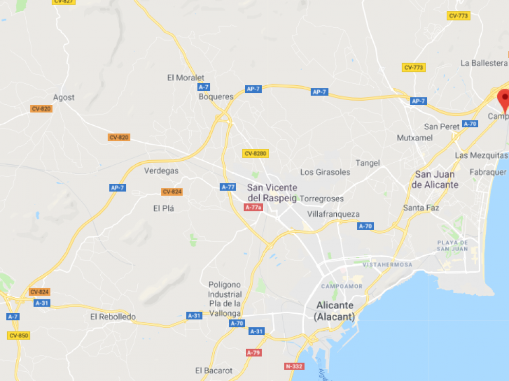 Los hechos ocurrieron en una calle de El Campello