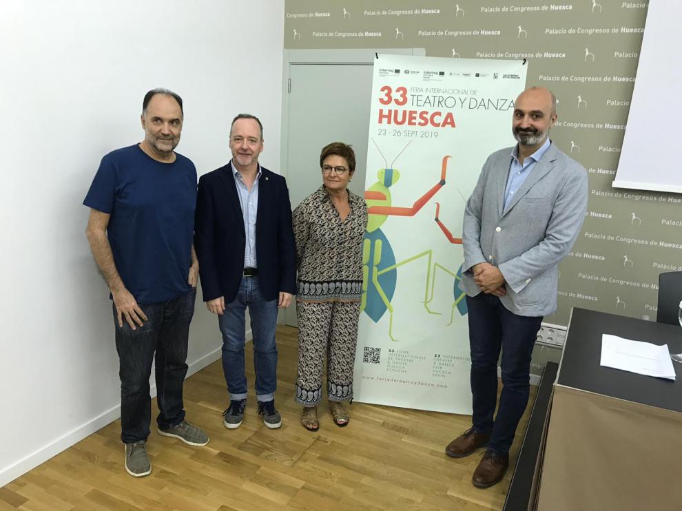 La feria se ha presentado este martes en Huesca. De izquierda a derecha, Luis Lles, Ramón Lasaosa, Maribel de Pablo y Víctor Lucea.