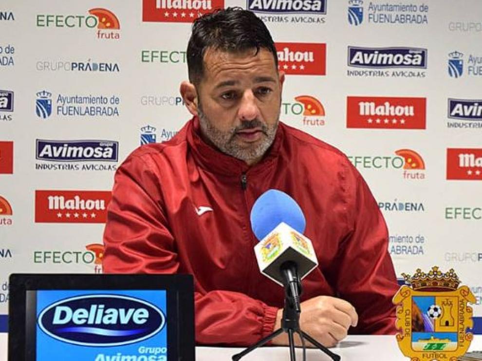 Baldomero Hermoso 'Mere', entrenador del Fuenlabrada, rival del Real Zaragoza dentro de 24 horas en el estadio del club madrileño.