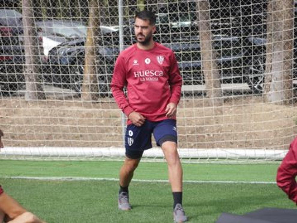 Pablo Insua, durante el entrenamiento de este miércoles.