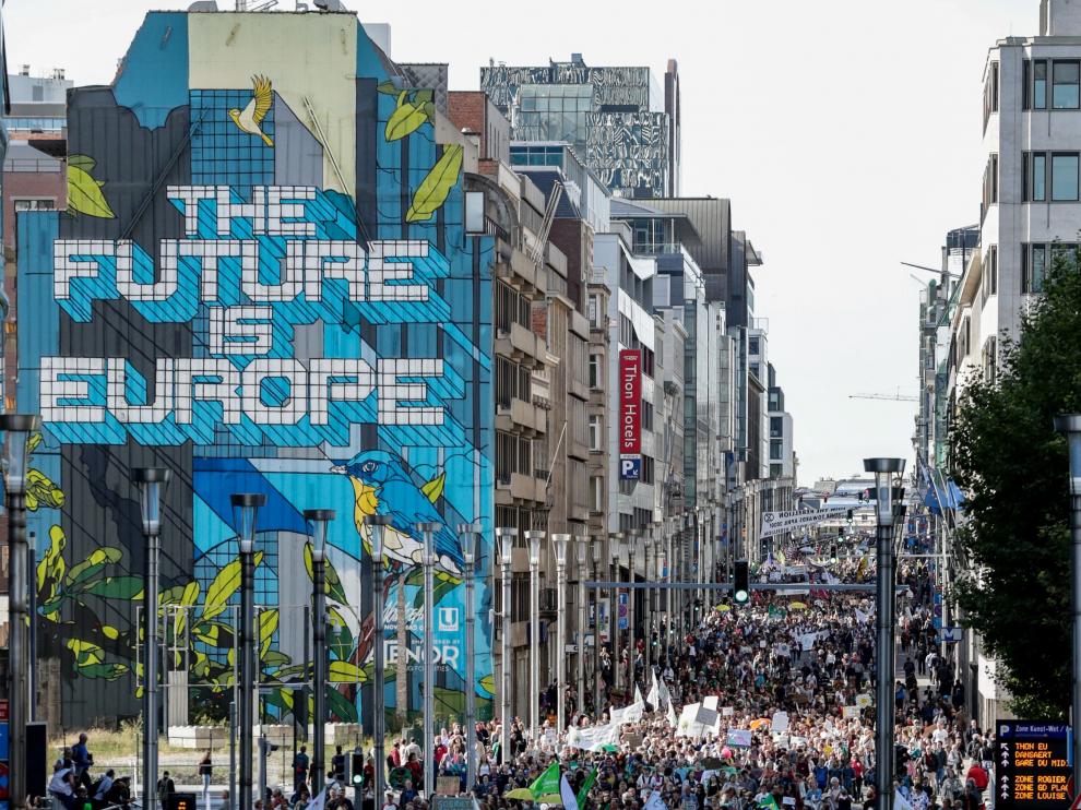 Manifestación contra el cambio climático en Bruselas.