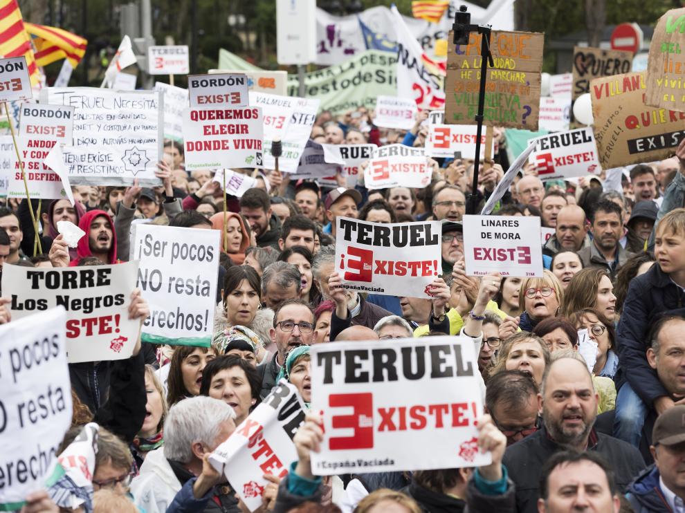 Manifestación de Teruel Existe en Madrid.