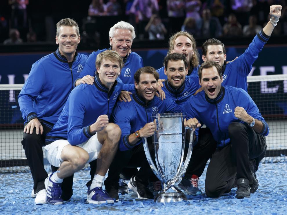El equipo de Europa celebra su triunfo en la Laver Cup.