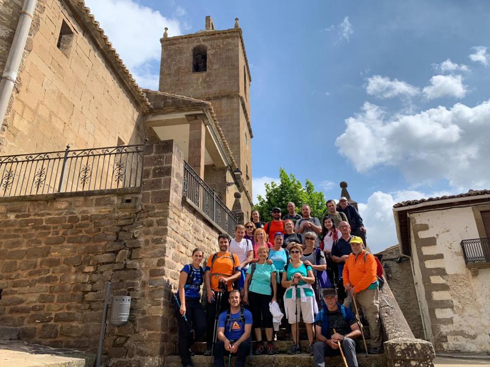 Participantes en la ruta Isuerre-Urriés del fin de semana pasado.