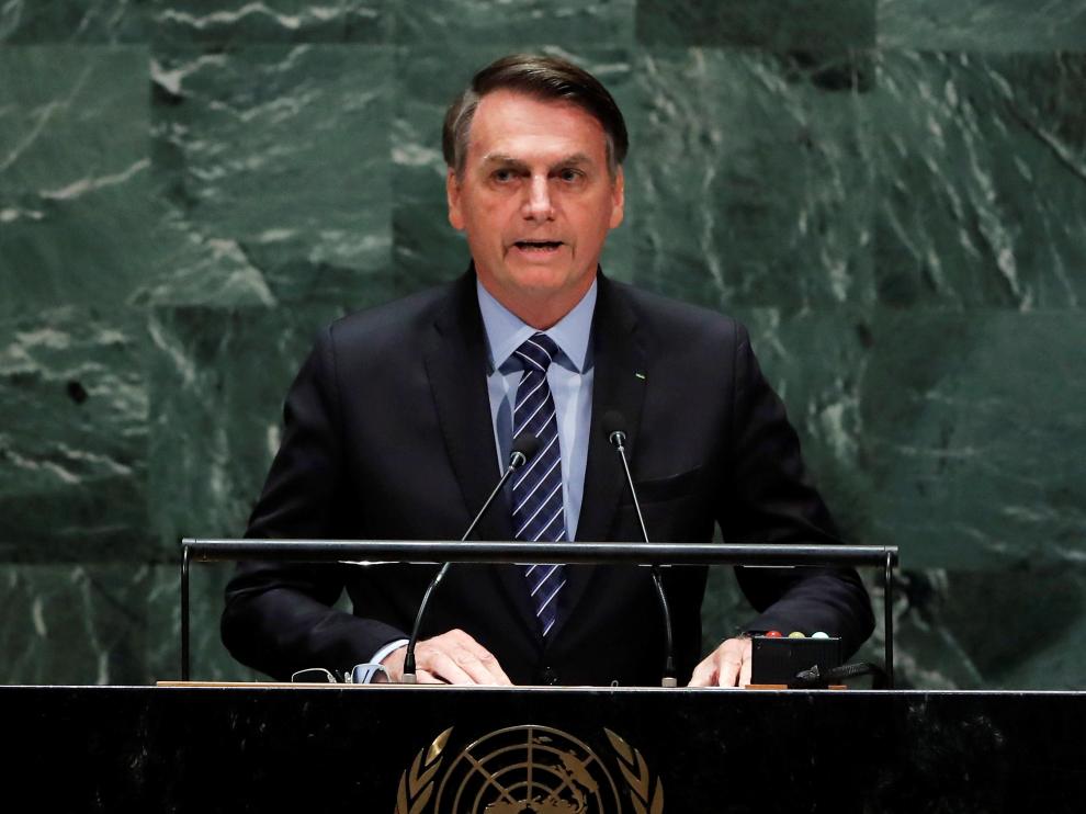 El presidente de Brasil, Jair Bolsonaro, en la 74ª Asamblea General de la ONU.
