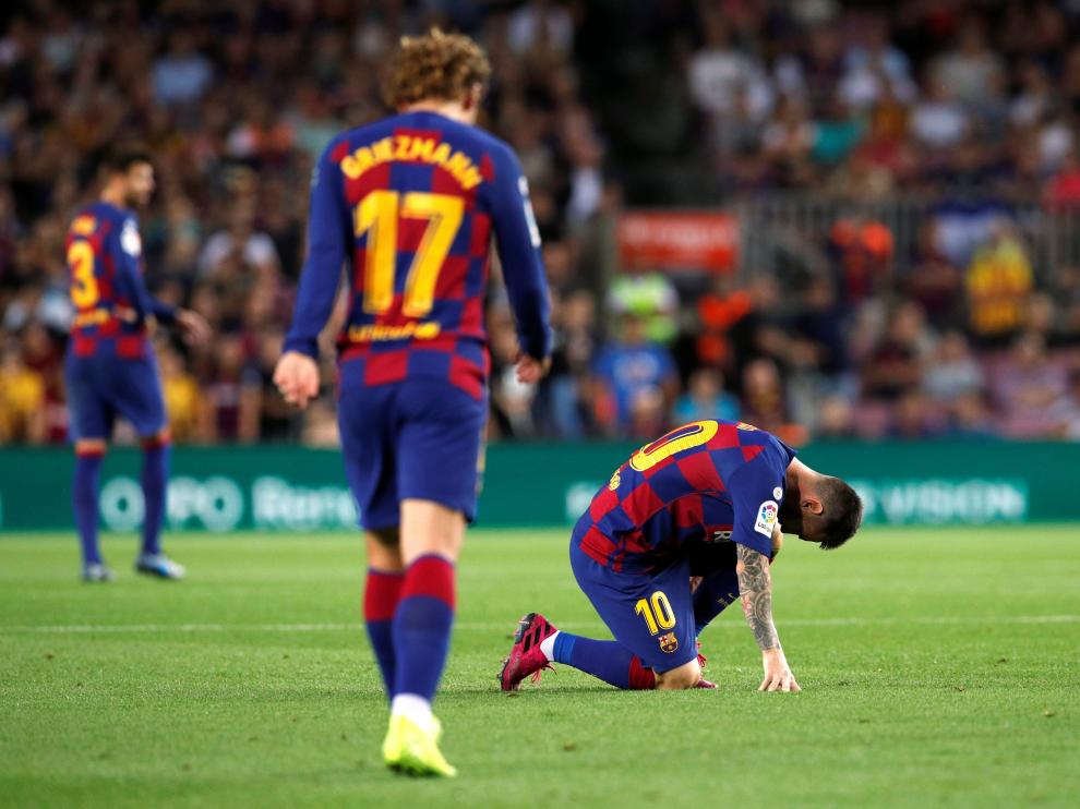 Messi fue sustituido tras el descanso con molestias musculares.