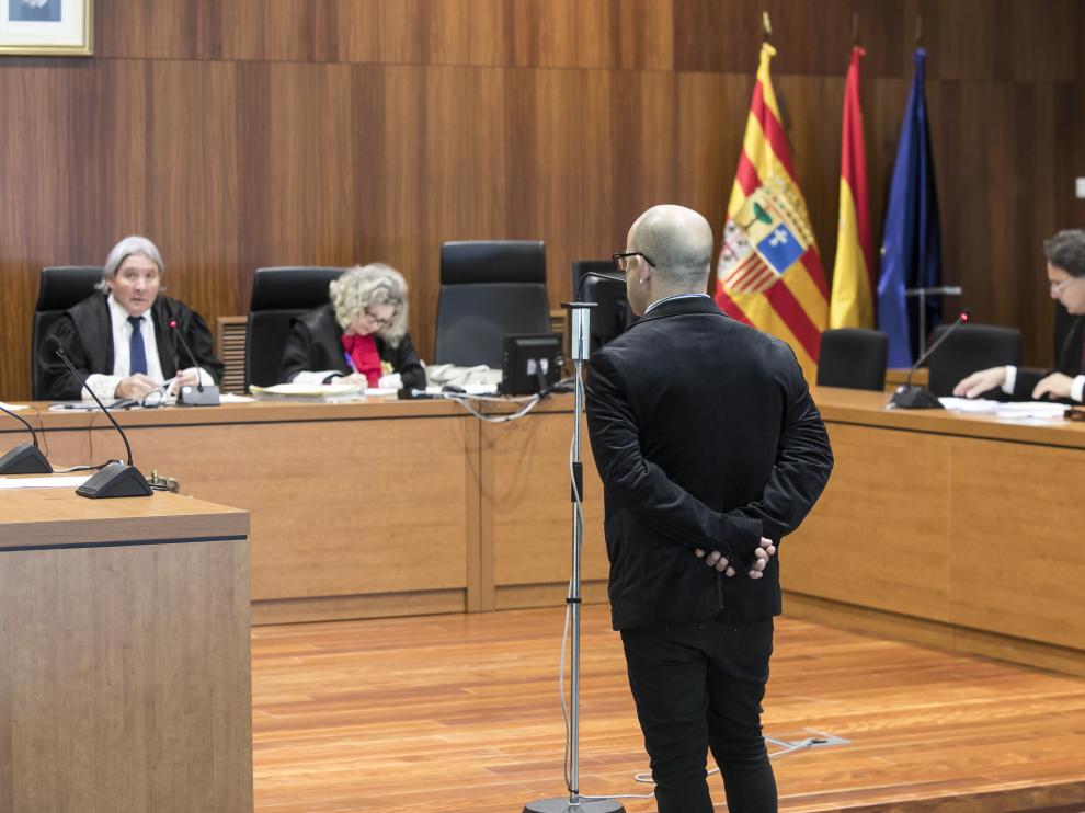 El acusado, este miércoles, en la Audiencia Provincial de Zaragoza.