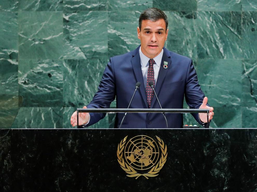 El dirigente español en funciones, en Nueva York, con motivo de la 74ª Asamblea General de Naciones Unidas.