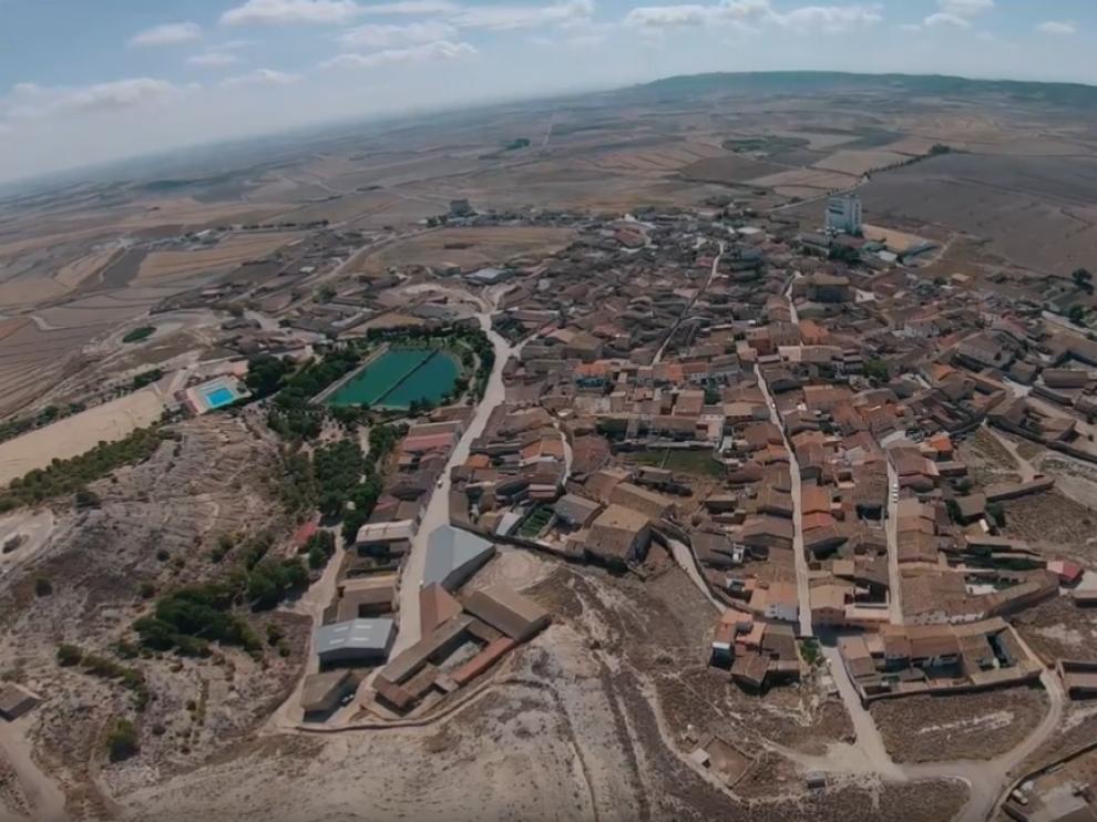Captura del vídeo a vista de dron grabado en Castejón de Monegros.