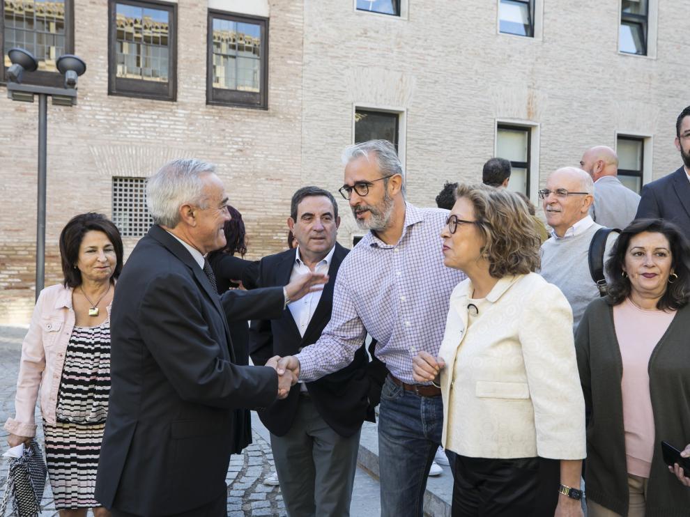 Pilar Ventura hoy en el Palacio de La Aljafería, durante el acto de presentación de los actos por el día de salud mental.