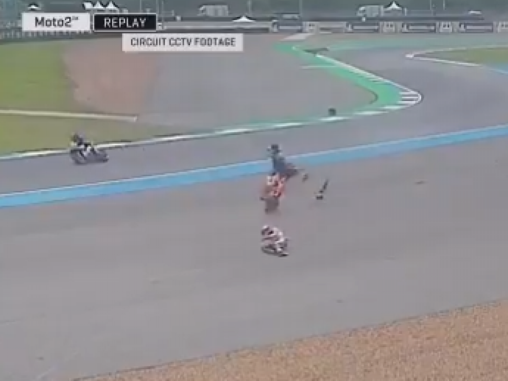 Momento de la caída de Marc Márquez