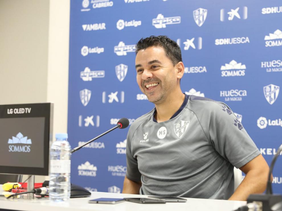 Míchel Sánchez, durante la rueda de prensa previa al choque con el Málaga.