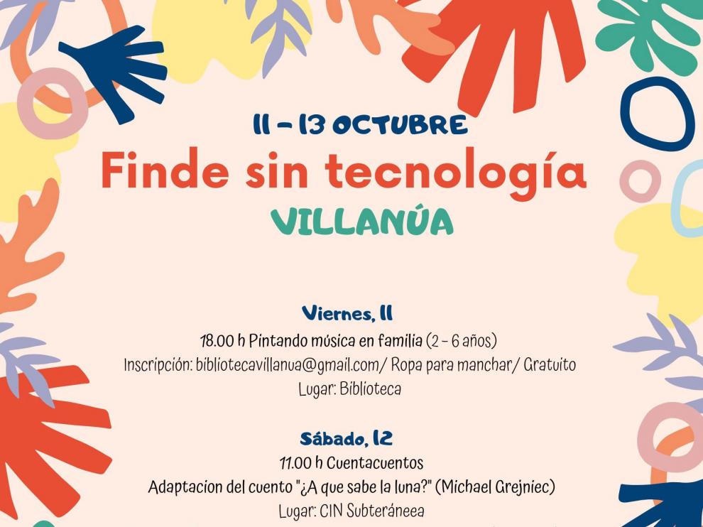 Cartel del 'Finde sin tecnología'