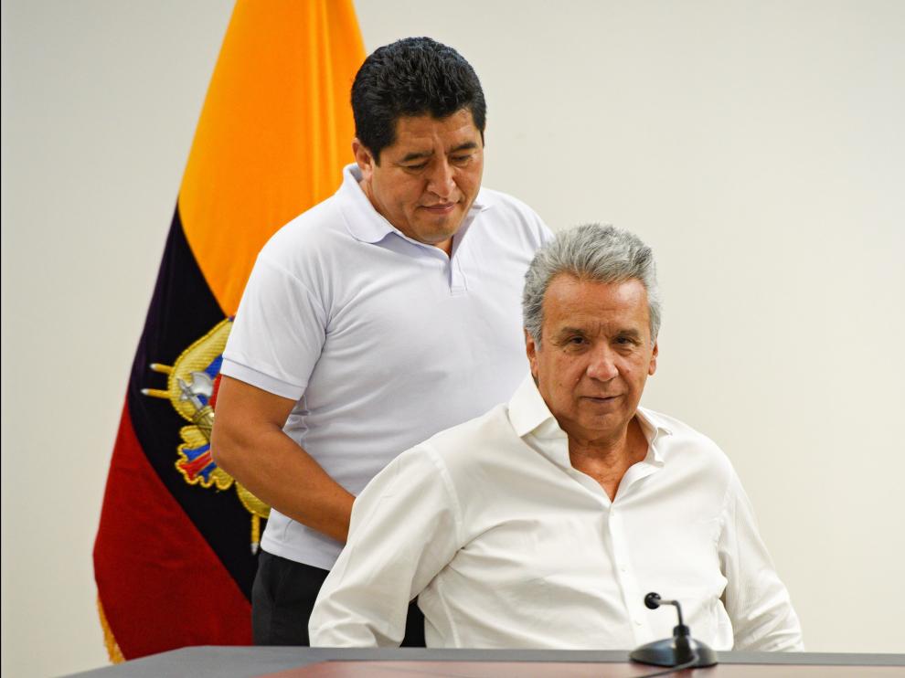 Conferencia de prensa del presidente de Ecuador, Lenin Moreno.