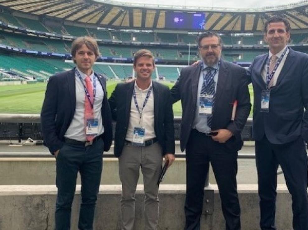 De izquierda a derecha: Ortas, Pueyo, Torres y Oliván, en Londres.