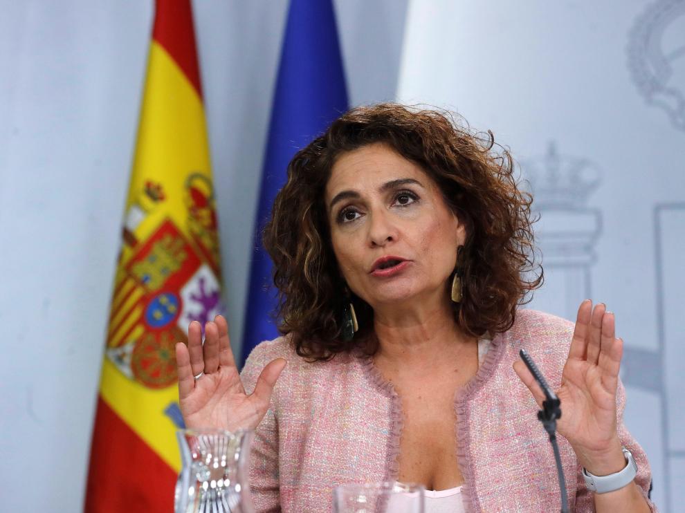 La ministra de Hacienda en funciones, María Jesús Montero, tras el Consejo de Ministros celebrado este viernes.